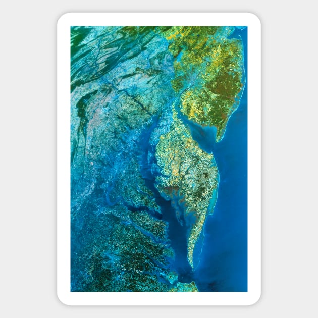 Infrared satellite image of Chesapeake Bay estuary (E552/0087) Sticker by SciencePhoto